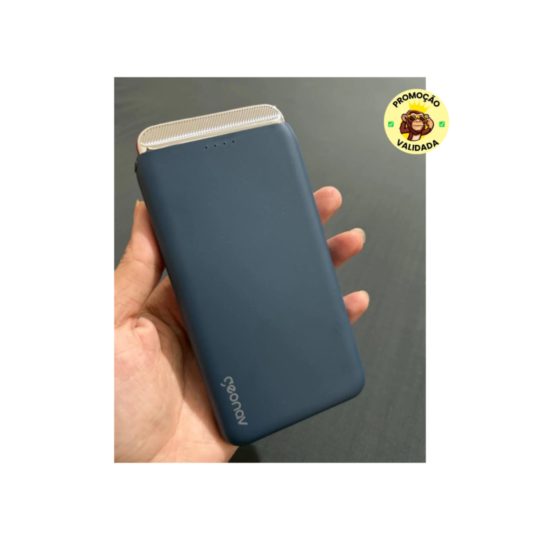 Geonav Power Bank, Carregador Portátil Universal 12.000 mAh, 2 Saídas USB + 1 Saída USB-C, PB12KMB, Azul Marinho