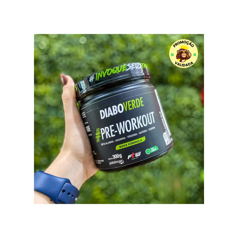 Suplemento Em Pó Pre Treino Pre Workout Pote 300g Sabor Limão FTW - DIABO VERDE