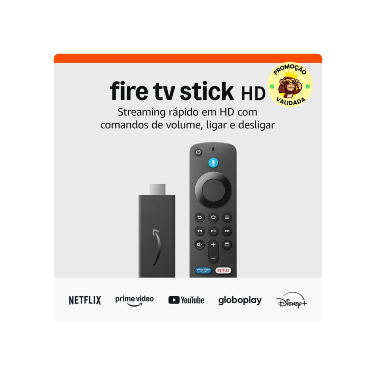 Fire TV Stick HD (Última geração) | Com controle remoto por voz com Alexa (inclui comandos de TV), controles de casa inteligente e streaming em HD