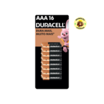 DURACELL - Pilha Alcalina AAA, Palito com 16 unidades