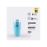 Stanley - Copo Quencher H2.0 FlowState 591ml - Copo de aço inoxidável com tampa, isolamento a vácuo, para água, chá gelado, café, smoothies e muito mais, Pool