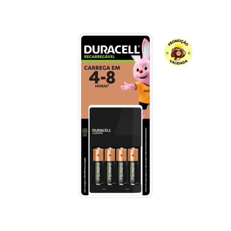 DURACELL - Carregador de Pilhas Recarregáveis AA e AAA Com 4 Pilhas AA