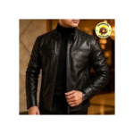 Jaqueta De Couro Masculina Slim Forrada Sem Capuz