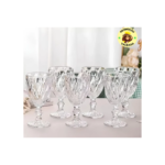 Jogo De Taças Diamante De Vidro 6 Peças 340ml Água Suco