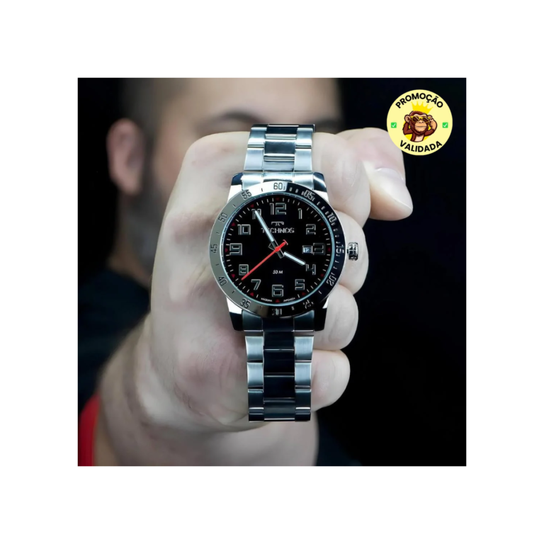 Relógio Masculino Technos Militar Azul Original Prata