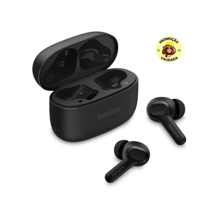 PHILIPS, Fone de Ouvido Sem Fio TWS, TAT1109BK/00, Bluetooth, Com Microfone, Até 24 horas de bateria, Preto