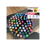 Conjunto Canetas Marcador Canetinha Ponta Dupla 60 Cores Kit