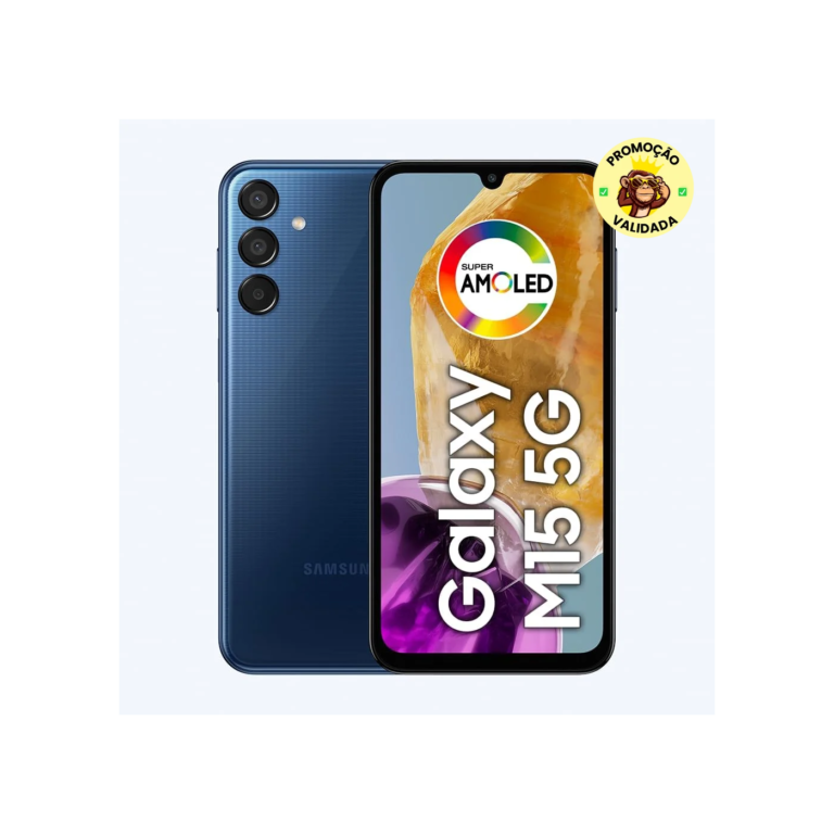 Galaxy M15 5G, 6.000mAh, Câmera Tripla até 50MP, 128GB - Azul escuro