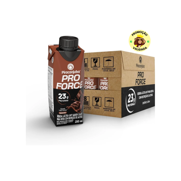 Piracanjuba ProForce 23g de Proteínas Zero Lactose Sabor Cacau - 12 Unidades de 250ml