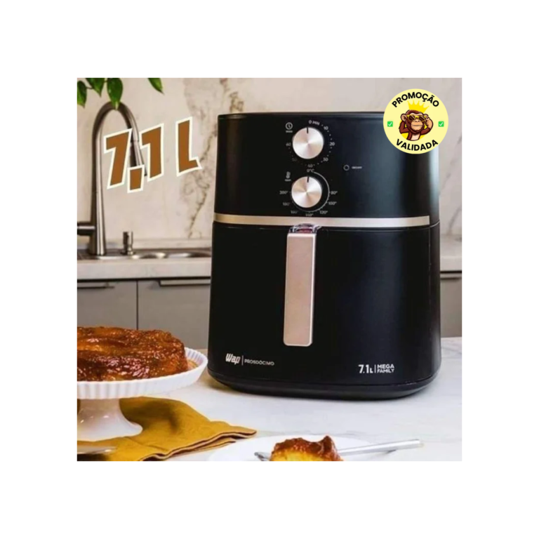 Fritadeira Elétrica Antiaderente WAP Mega Family Air Fryer 7.1 Litros 1700W