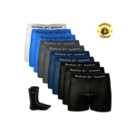 Kit 10 Cuecas Boxer Reebok + 1 Par de Meias