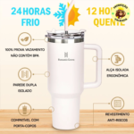 Copo Térmico Gigante 1,2l Inox com Tampa e Canudo