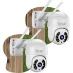 Kit 2 Câmeras IP Icsee Prova D'água Infravermelho Externa Wifi