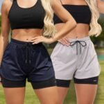 Kit 2 Short Duplo Compreensão Fitness, modelo para treino
