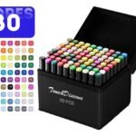 Conjunto de Canetas Marcador Canetinha Ponta Dupla 80 Cores Kit