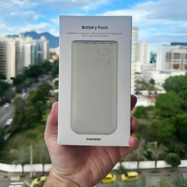 Power Bank Samsung 20000mAh 45w, modelo moderno e portátil