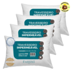 4 Travesseiros Antialérgicos Impermeáveis 50x70
