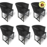 Conjunto 6 Poltronas Paris Alumínio e Corda Náutica