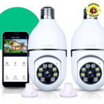 Kit 2 Câmeras Lâmpada de Segurança IP Wi-Fi 360º
