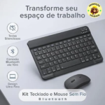 Combo Teclado e Mouse Bluetooth Sem Fio