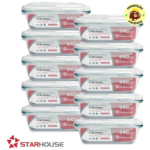Kit 10 Potes Herméticos Vidro 640ml Starhouse