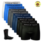 Kit 10 Cuecas Boxer Reebok + 1 Par de Meias