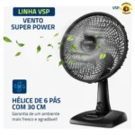 Ventilador de Mesa 30cm Super Power Mondial 60W