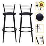 Kit 2 Banquetas Altas Flórida 70 cm Couro Sintético