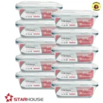Kit 10 Potes Vidro 370ml Hermético Refratário