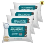 4 Travesseiros Antialérgicos Impermeáveis 50x70