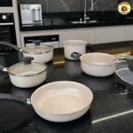 Jogo de Panelas 8 Peças Teflon com Tampa de Vidro