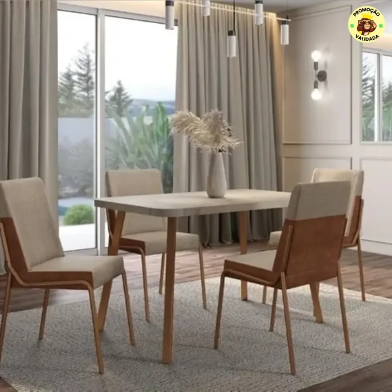 Conjunto Sala de Jantar 4 Cadeiras San Lorenzo