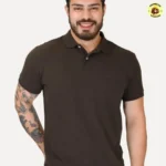 Polo Aramis Masculina Basic Piquet Marrom Escuro