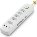 Régua de energia com 5 tomadas e USB