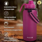 Garrafa Térmica Isolada 1000ml Aço Inox - Vermelha