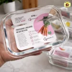 Kit 10 Potes Vidro Hermético 370ml Retangular