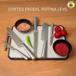 DOMEZ Jogo de 5 Facas Inox para Cozinha