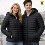 Jaqueta Puffer Impermeável Forrada com Bolso Interno