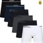 Kit 6 Cuecas Lupo Boxer Sem Costura Microfibra