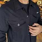 Jaqueta Jeans Masculina com Bolsos Funcionais