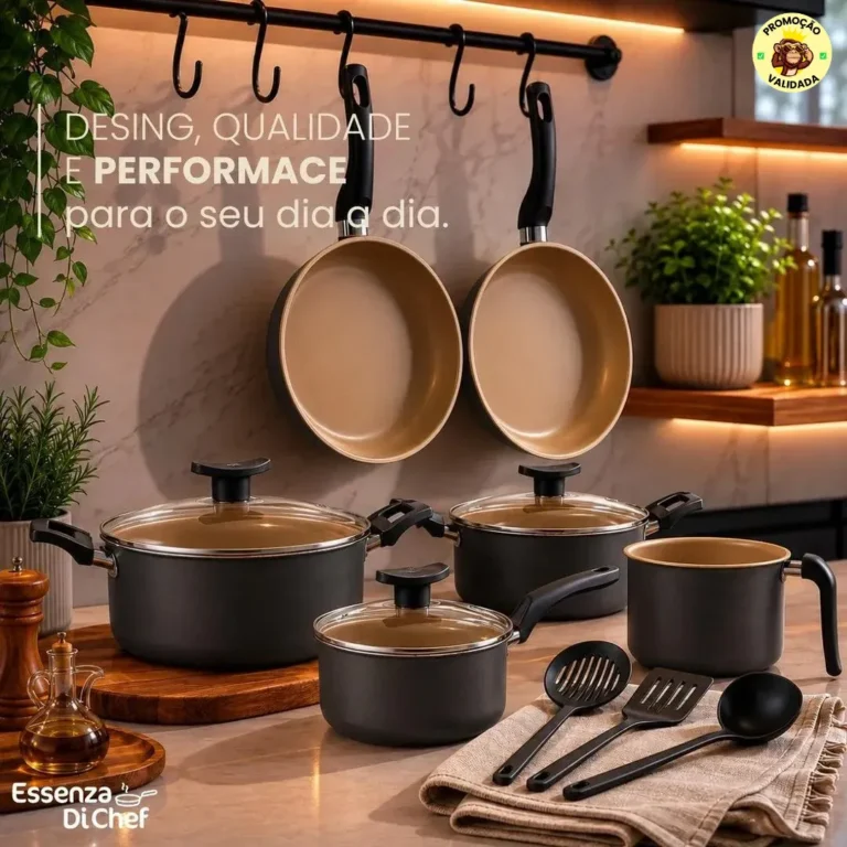Conjunto Panelas Antiaderente 10 Peças Teflon