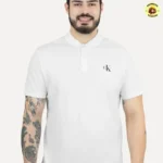 Polo Calvin Klein Jeans Piquet Regular Branca
