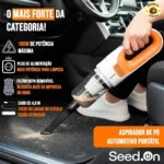 Aspirador Automotivo Portátil 180W HEPA 4m