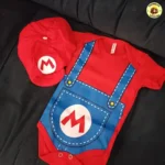 Roupa Mario Bros Bebê Body e Boina Tema