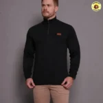 Suéter Masculino Zíper Gola Alta Preto M