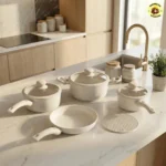 Panela Ceramica Antiaderente 5pç Indução Bege