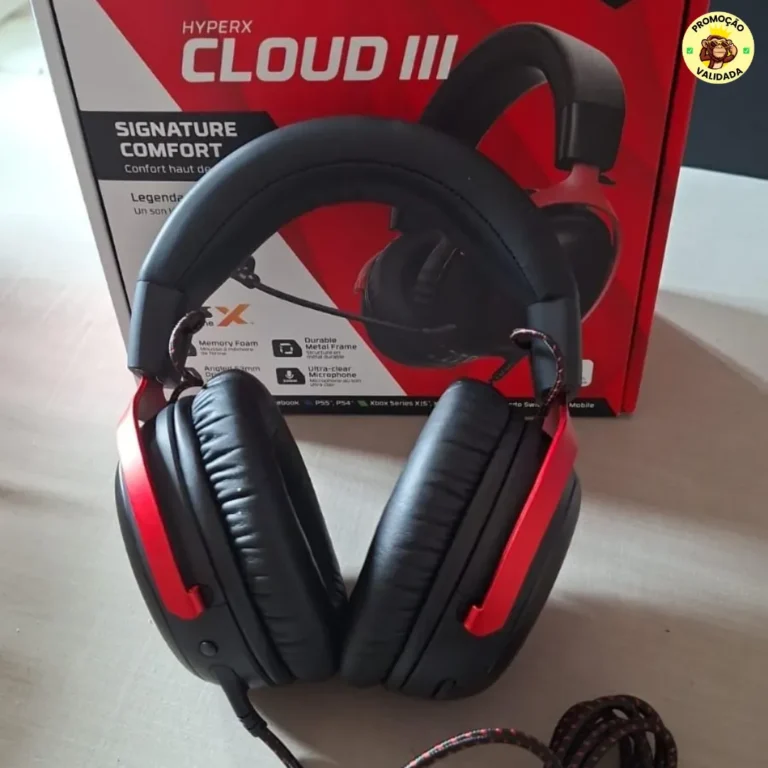 Headset Gamer HyperX Cloud III Vermelho e Preto