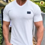 Camiseta Calvin Klein Jeans Gola V Navy Branca