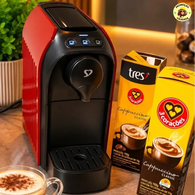 3 Corações Cafeteira Espresso Passione Vermelha 220V