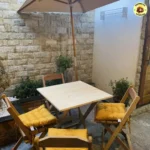 Mesa Dobrável 70x70 com 4 Cadeiras Madeira